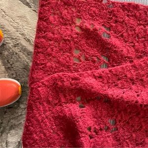 Handmade bordoux Scarf for winter .